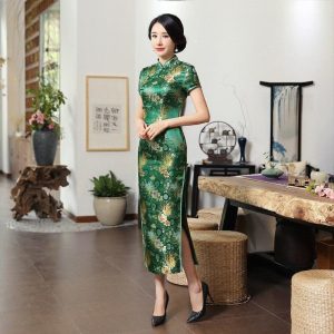 Robe Chinoise Motifs Végétaux