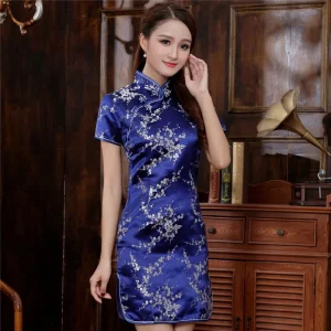 Robe Chinoise Femme Bleue