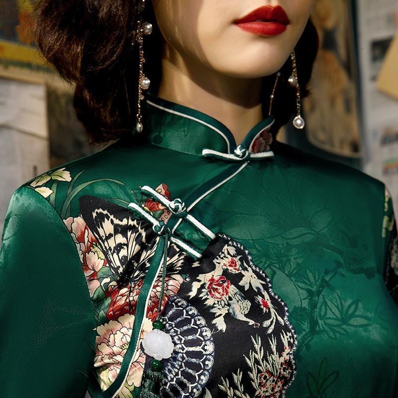 Robe Chinoise Vert Émeraude – Image 3