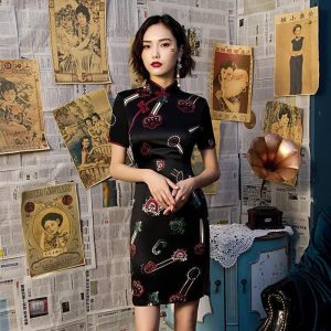 Robe Chinoise à Carreaux