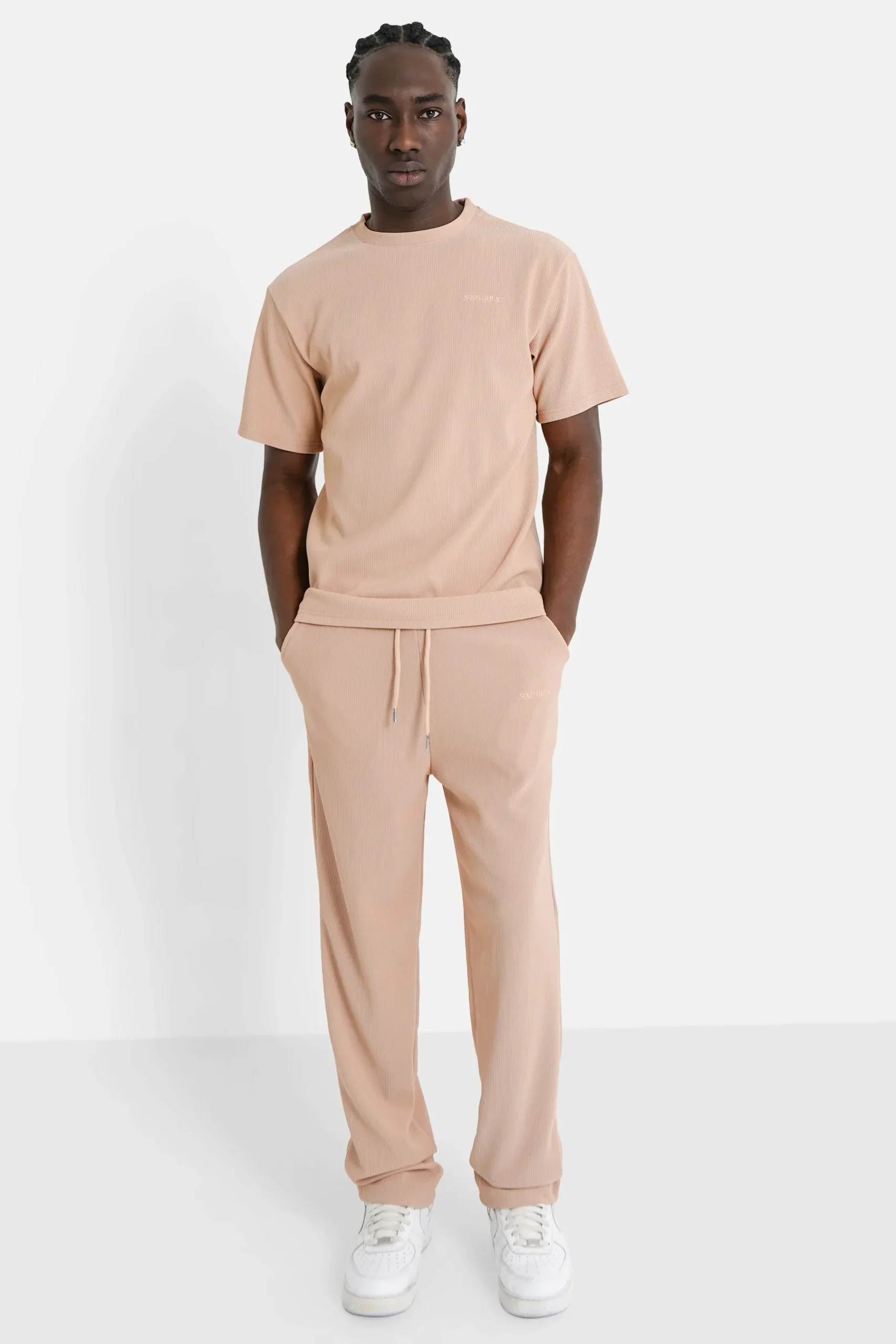 T-shirt plissé manches courtes Beige – Image 3