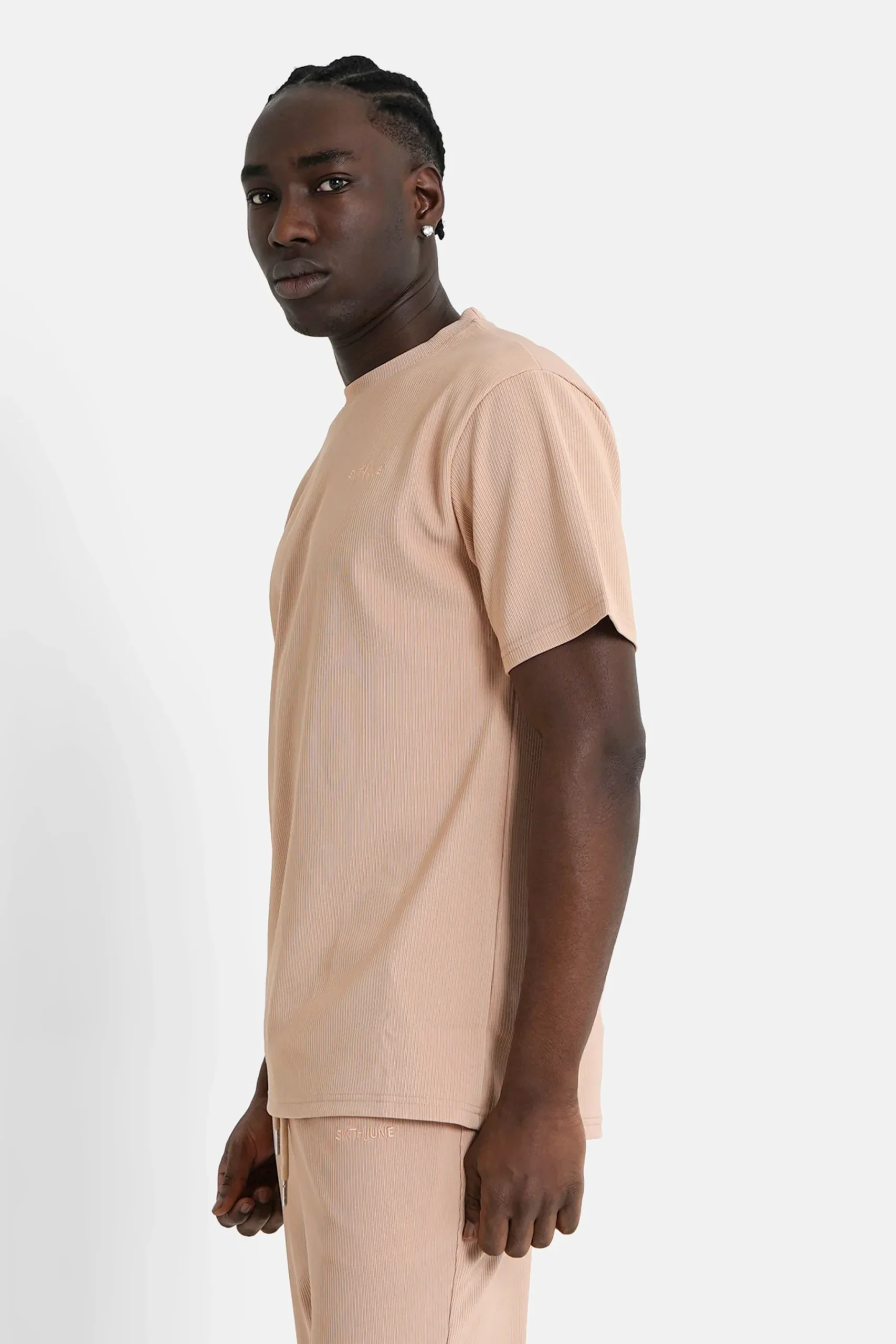 T-shirt plissé manches courtes Beige – Image 5