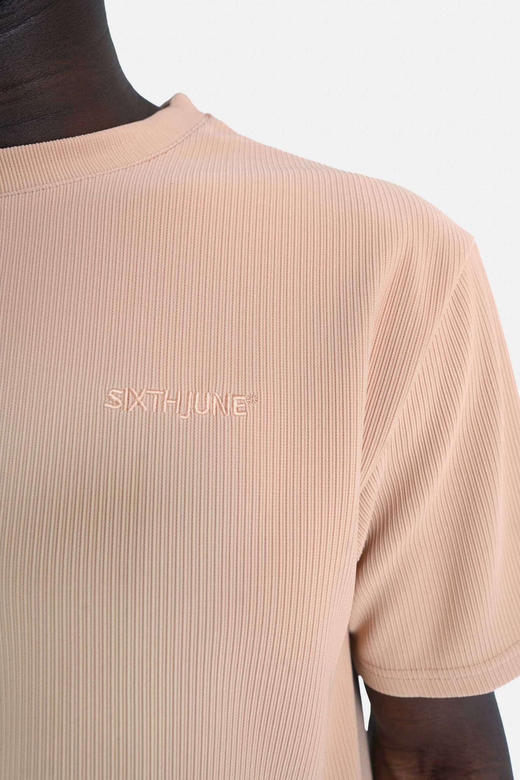 T-shirt plissé manches courtes Beige – Image 4