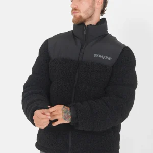 Doudoune bi matière sherpa Noir