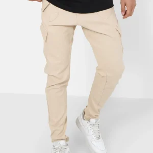 Pantalon cargo poches avant Beige