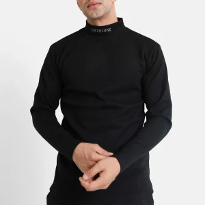 Pull maille logo brodé Noir