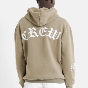 Sweatshirt capuche crew molletonné Vert kaki