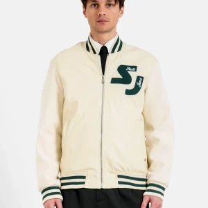 Veste teddy bi-matière Beige