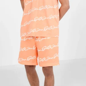 Short logo signature imprimé Orange