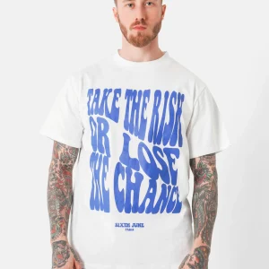 T-shirt print rétro Blanc