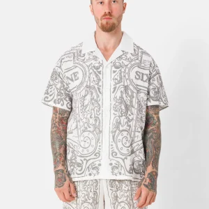 Chemise azulejos imprimé Blanc