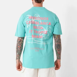 T-shirt print plage Bleu