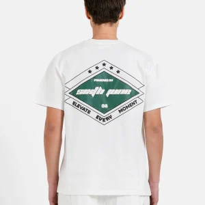 T-shirt racing print Blanc