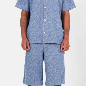 HEART printed denim short