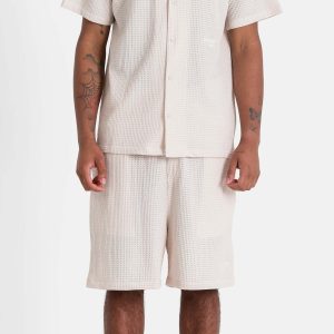 Short crochet broderie Beige