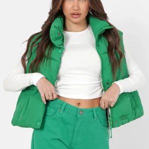 COLORFUL sleeveless puffer jacket