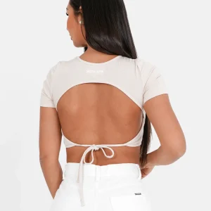 BACKLESS laced s/s top