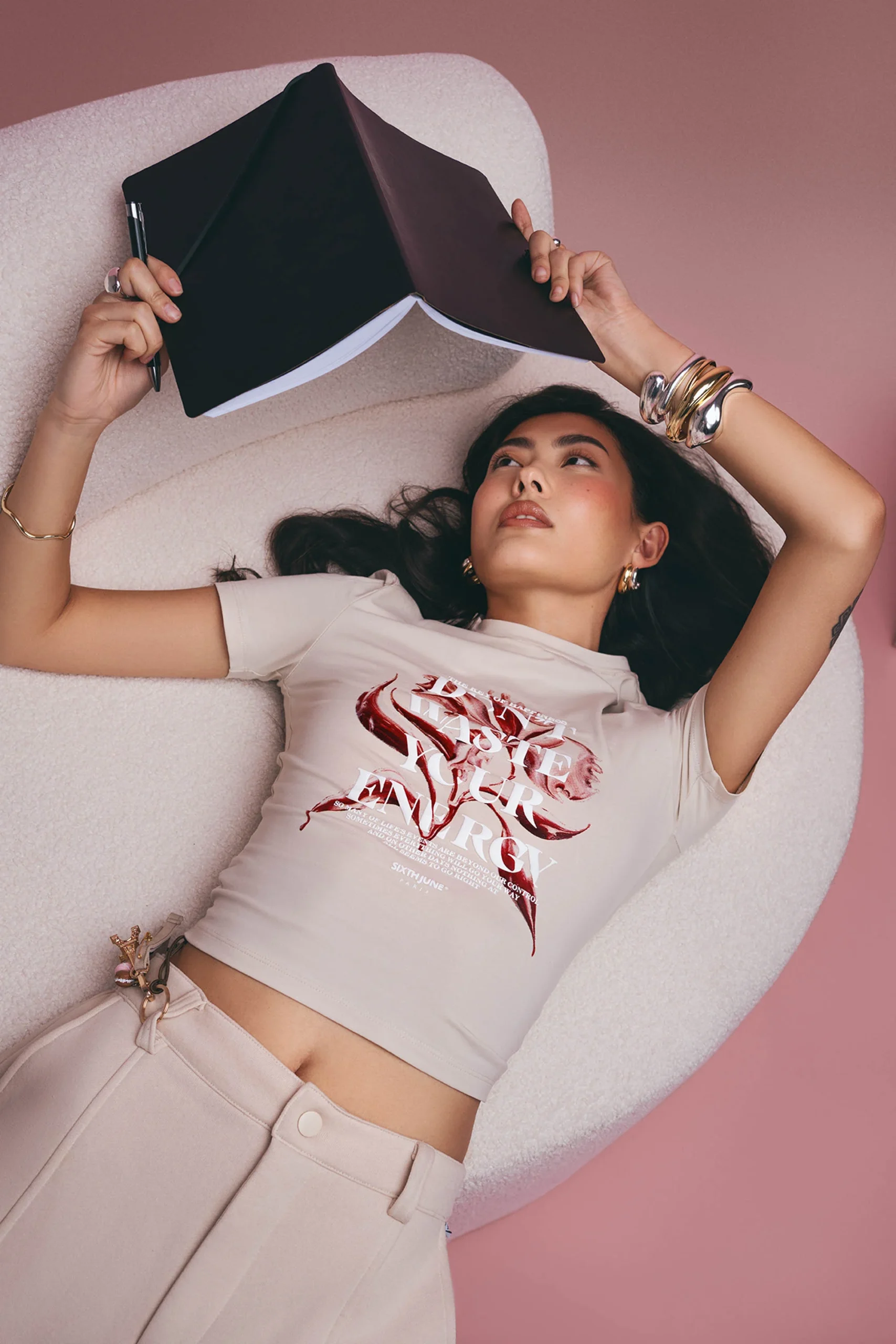 METALLIC flower s/s top – Image 8