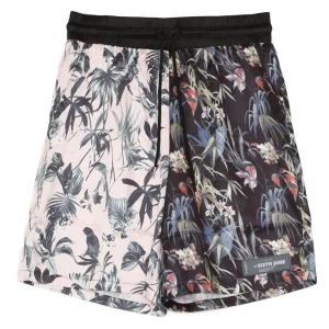 Short bicolore jungle rose noir