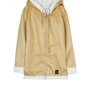 Manteau large peau doublé beige
