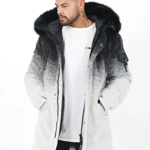 Parka laine tie dye Noir