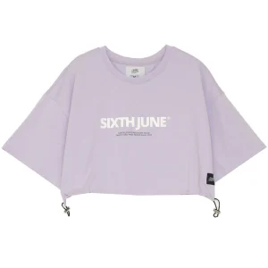 T-shirt court cordons Mauve