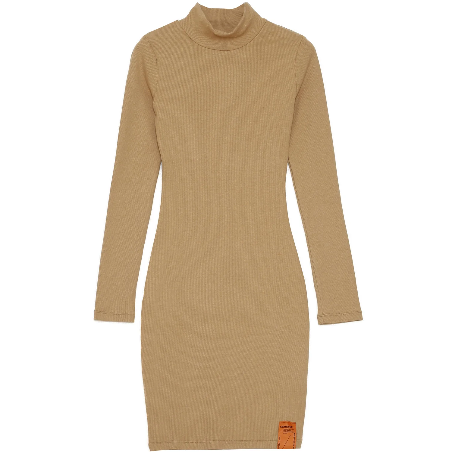 Robe manches longues logo beige