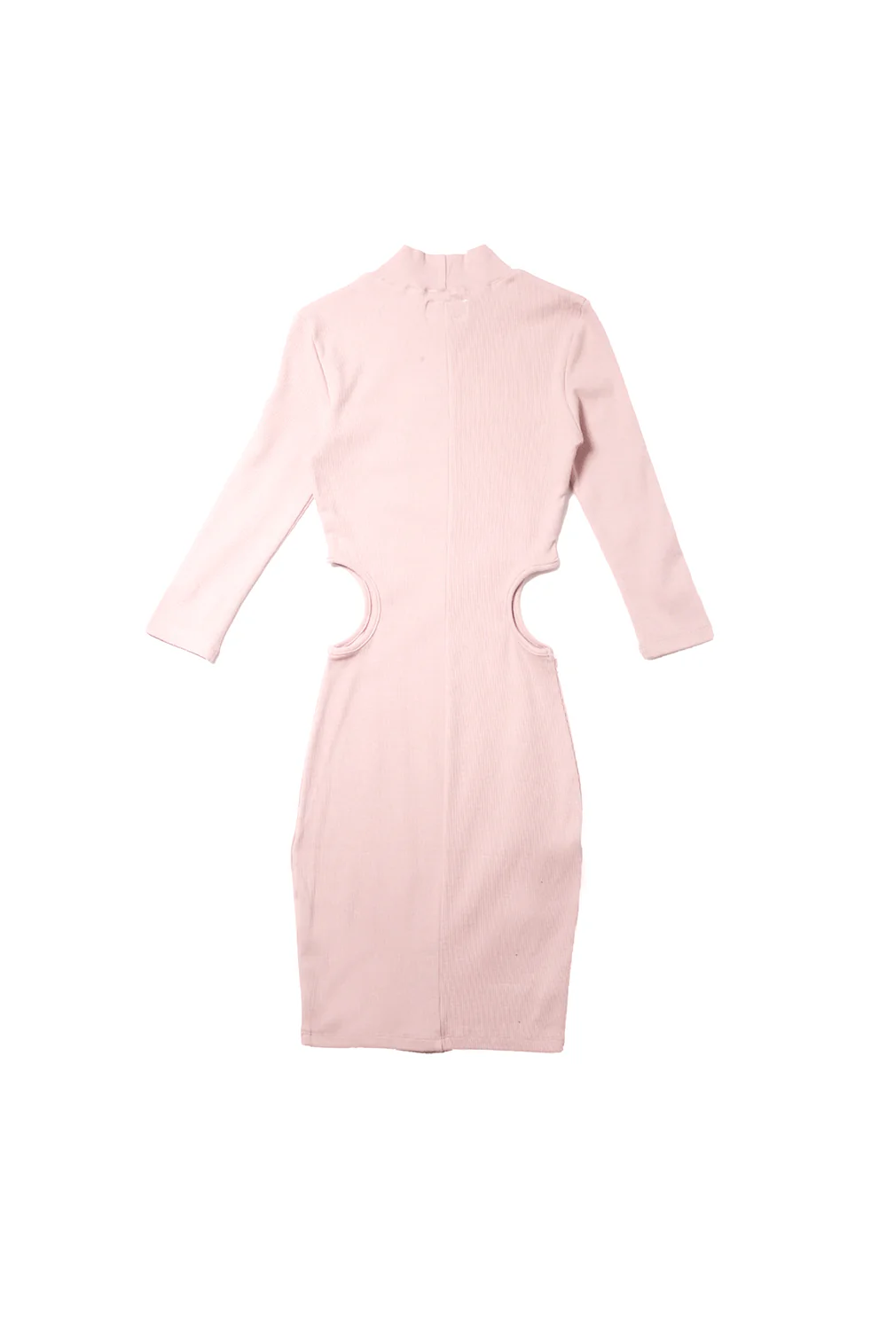 Robe découpes côtes Femme moulante rose W2364KDR – Image 6