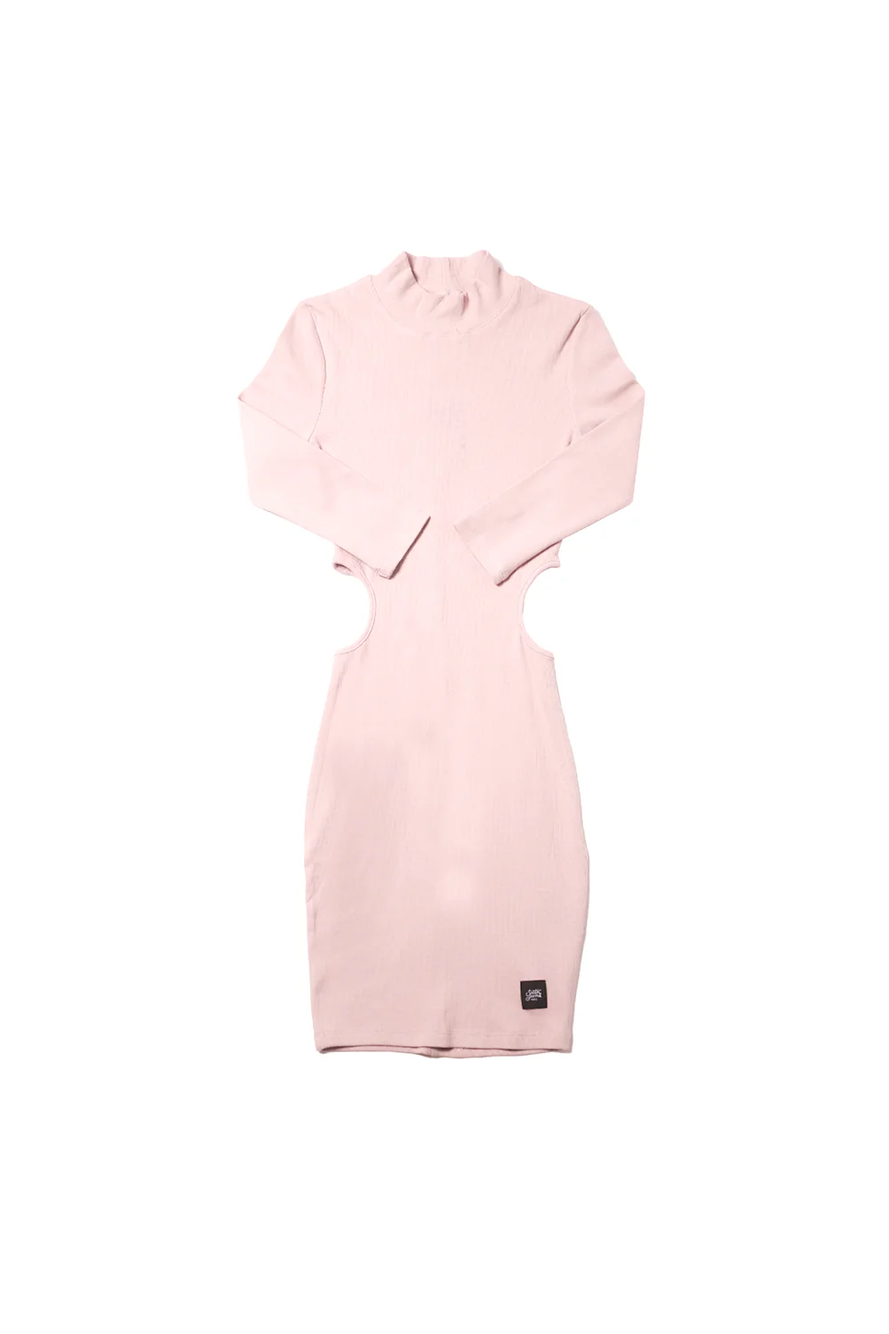 Robe découpes côtes Femme moulante rose W2364KDR – Image 2