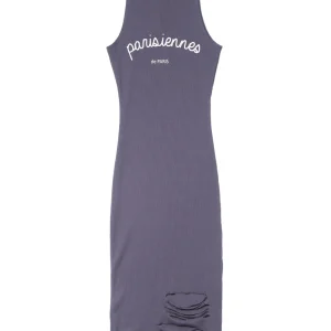 Robe mi-longue Parisiennes destroy bleu foncé W2366VDR