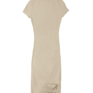 Robe mi-longue Femme destroy beige W2375VDR
