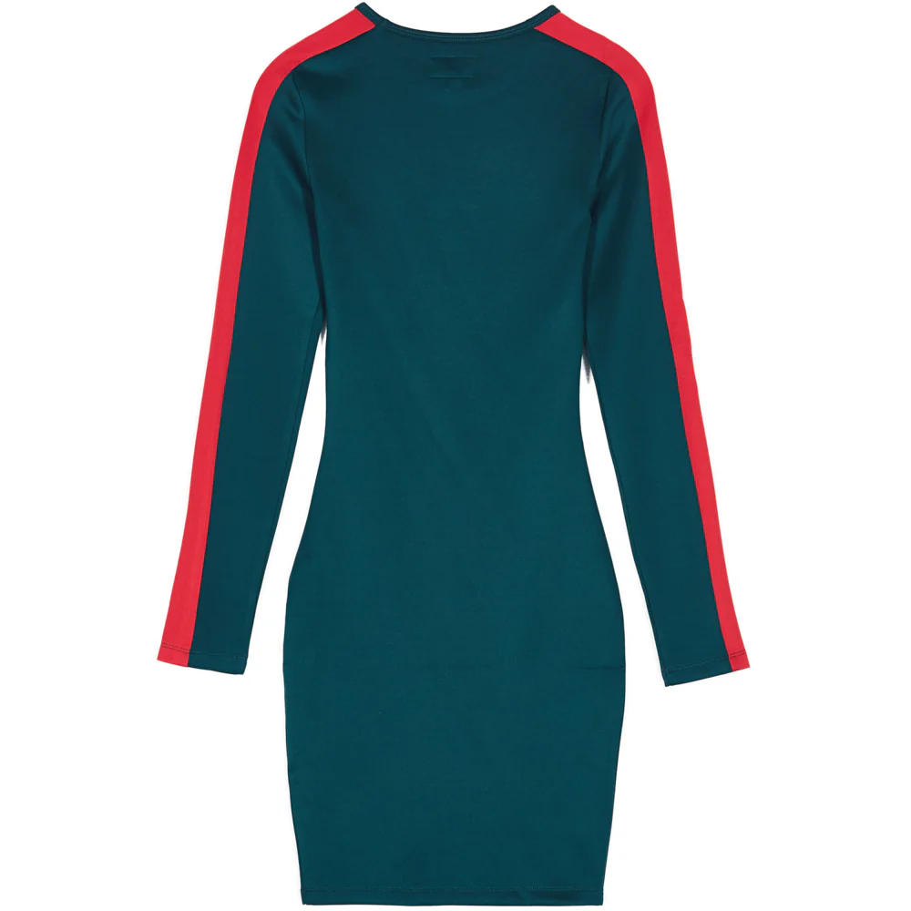 Robe moulante bandes vert rouge – Image 7