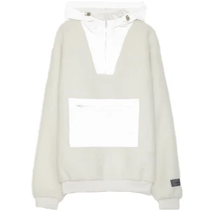 Sweat sherpa poche réfléchissante blanc cassé