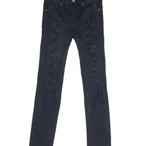 Denim destroyed inside patches black M2462HDE