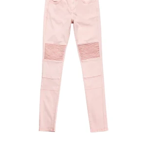 Jean biker Sixth June Femme rose W2259HDE