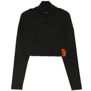 Pull léger court col noir