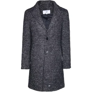Manteau chiné long noir