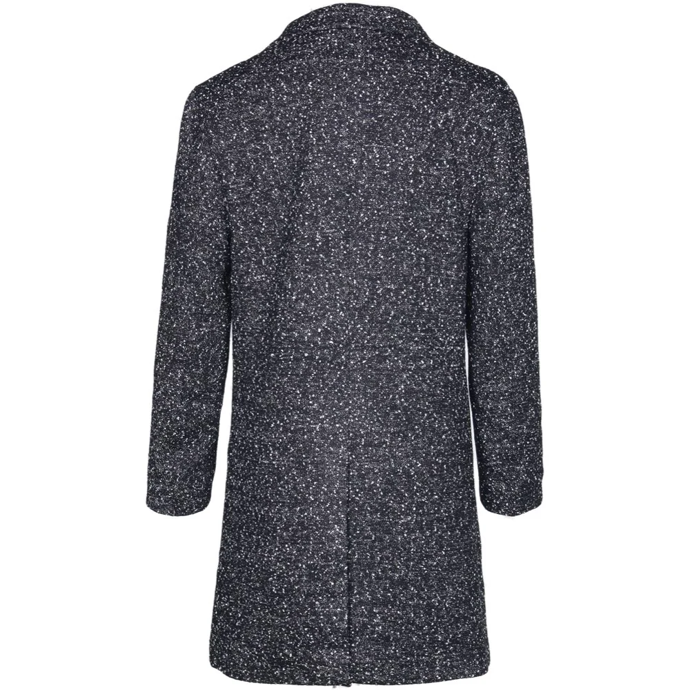 Manteau chiné long noir – Image 7