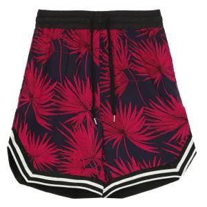 Short imprimé tropical palm spring bleu