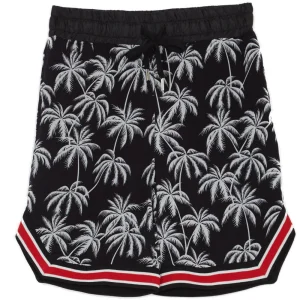 Short palmiers bandes noir blanc