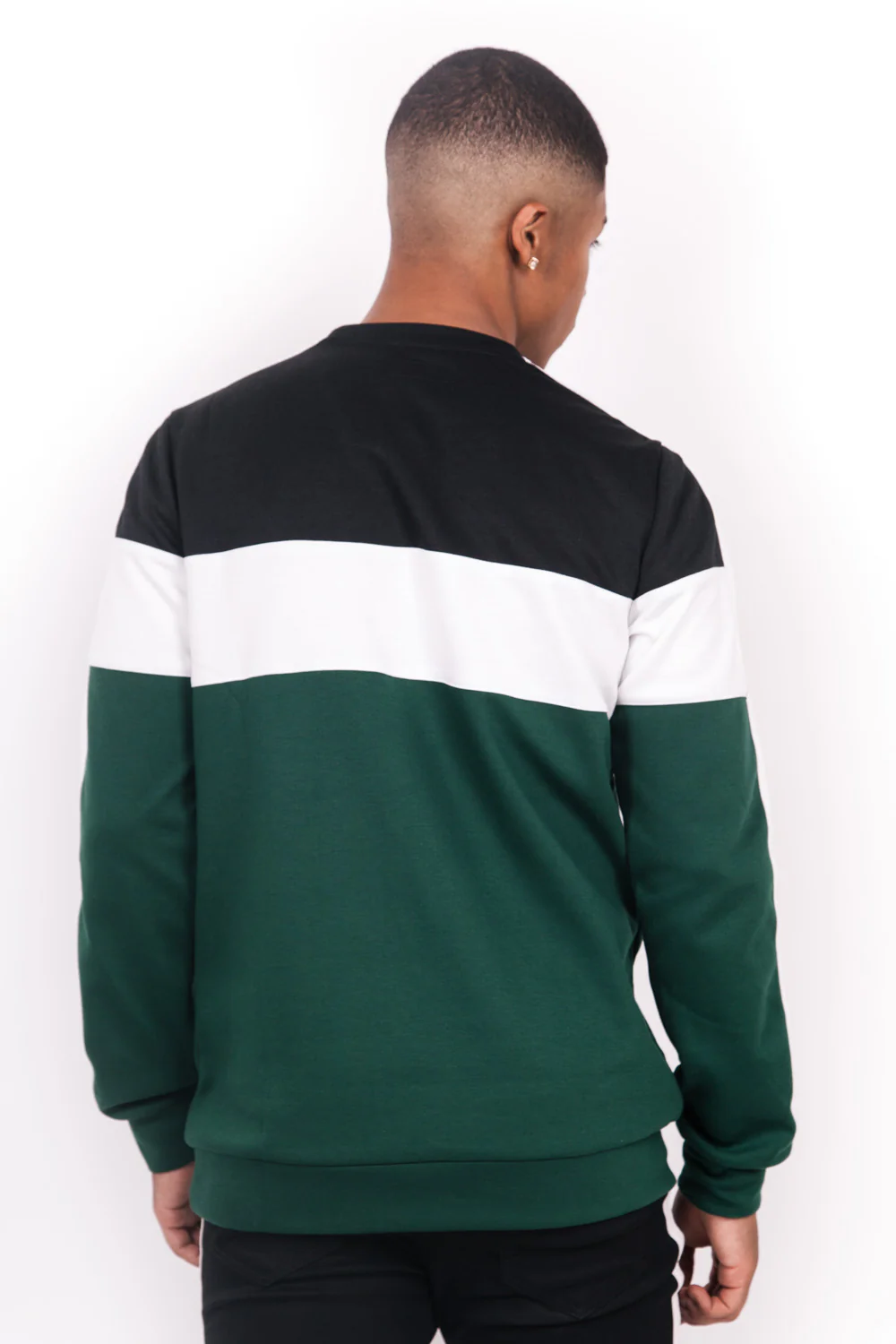 Sweat tricolore logo vert noir blanc – Image 5