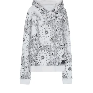 Sweat capuche all over bandana blanc