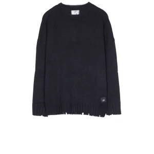 Pull déchiré large noir