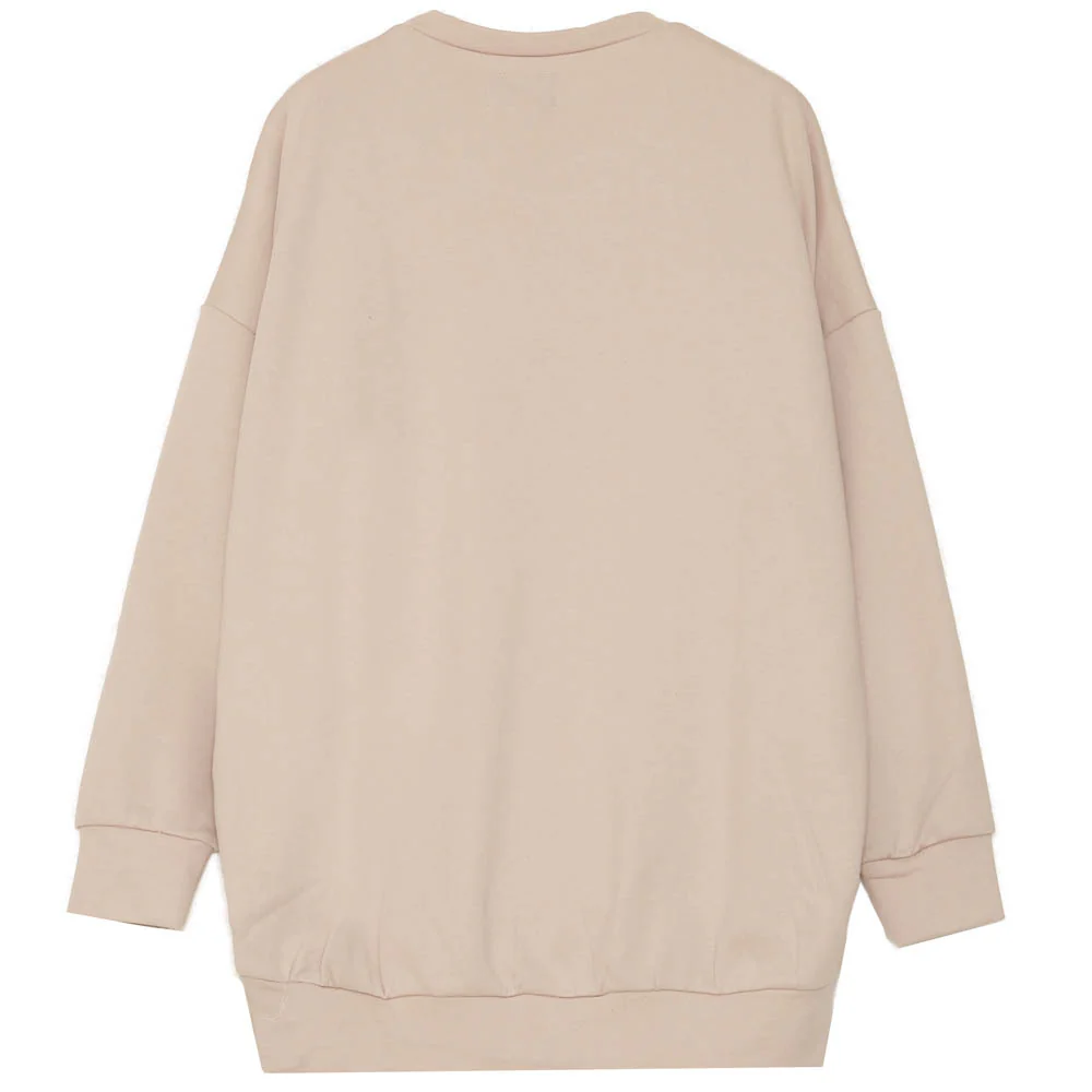 Sweat oversize imprimé océan beige – Image 7