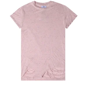 T-shirt oversize moucheté destroy rose M2222VTS