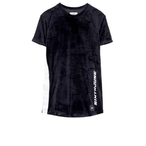 T-shirt velours logo racing noir