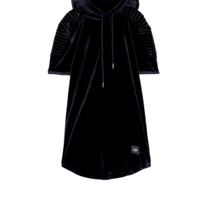 T-shirt velours biker ajusté noir