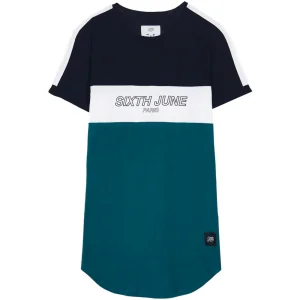 T-shirt tricolore texte noir vert blanc