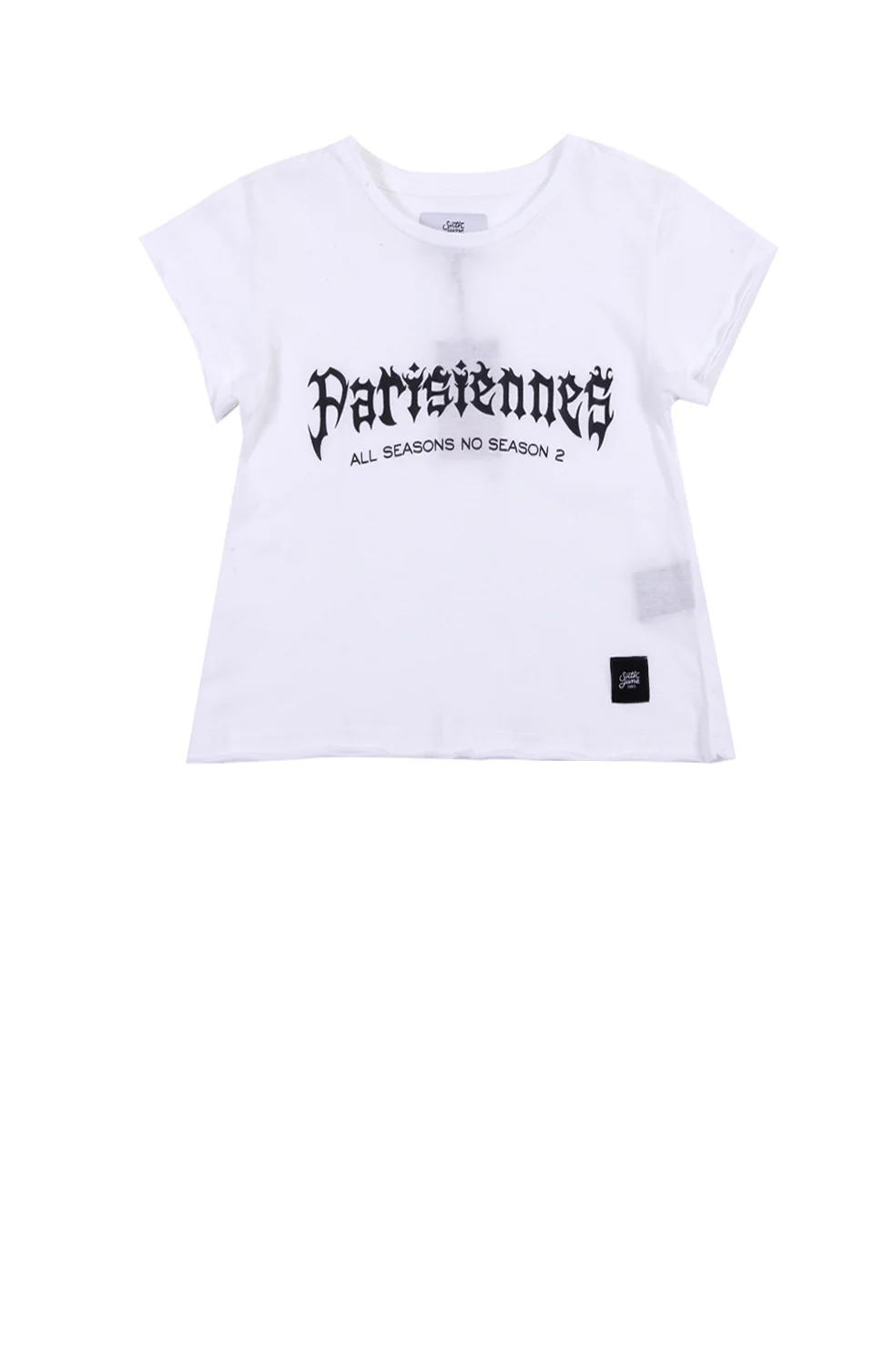 Crop top Parisiennes Women fire effect font white W2630CTS