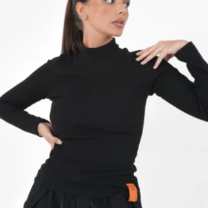 T-shirt col montant noir